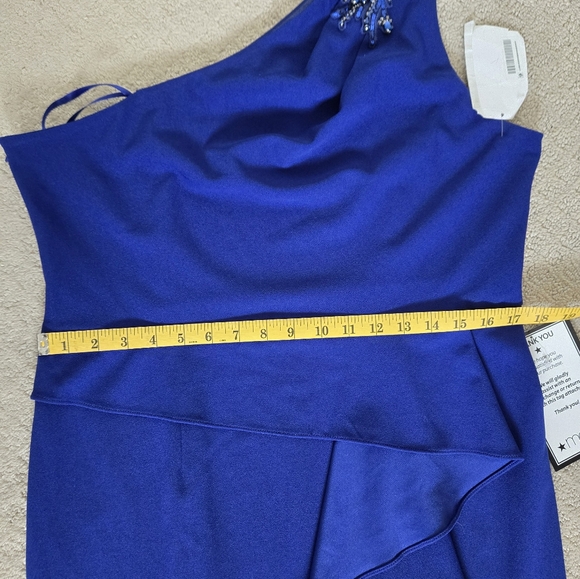 Papell Studio Blue One-Shoulder Dress - Picture 9 of 14